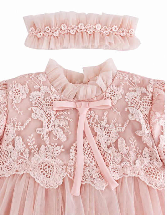 Robe en tulle avec dentelle 9-24m