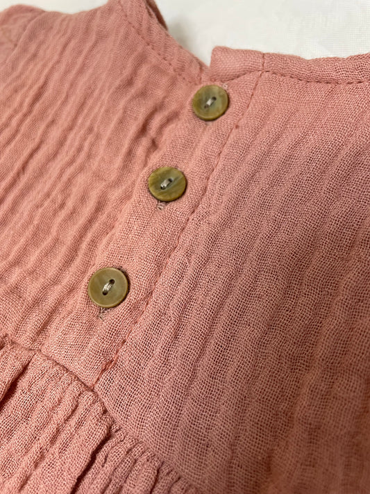 Robe rose en mousseline