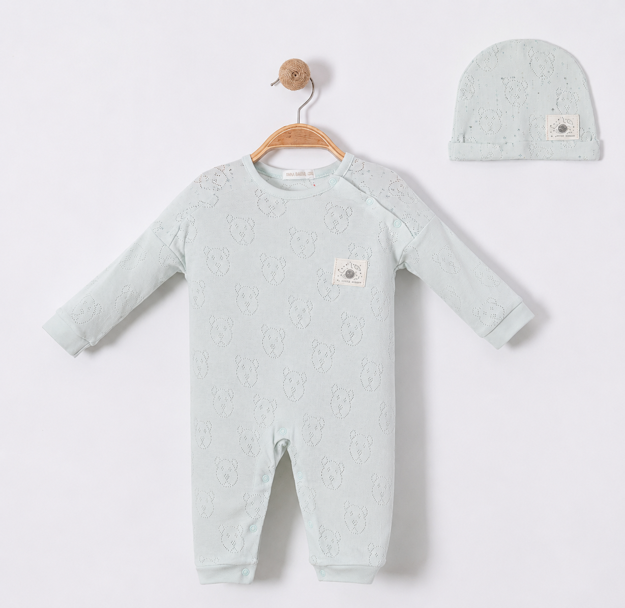 Grenouillère jacquard avec bonnet