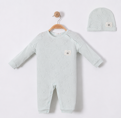 Grenouillère jacquard avec bonnet