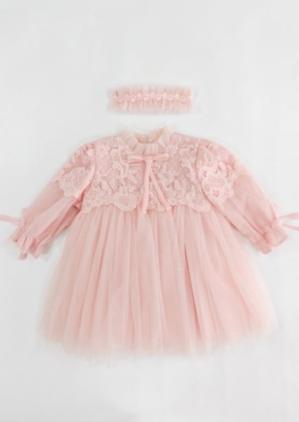 Robe en tulle avec dentelle 9-24m