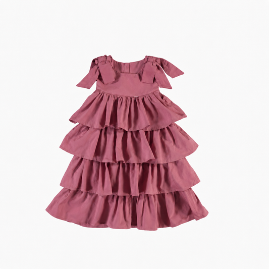 Robe à volants avec nœuds