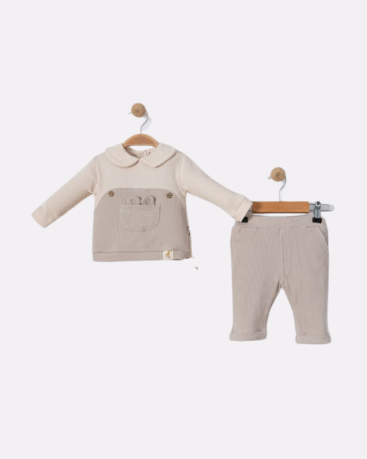 Ensemble haut & pantalon beige