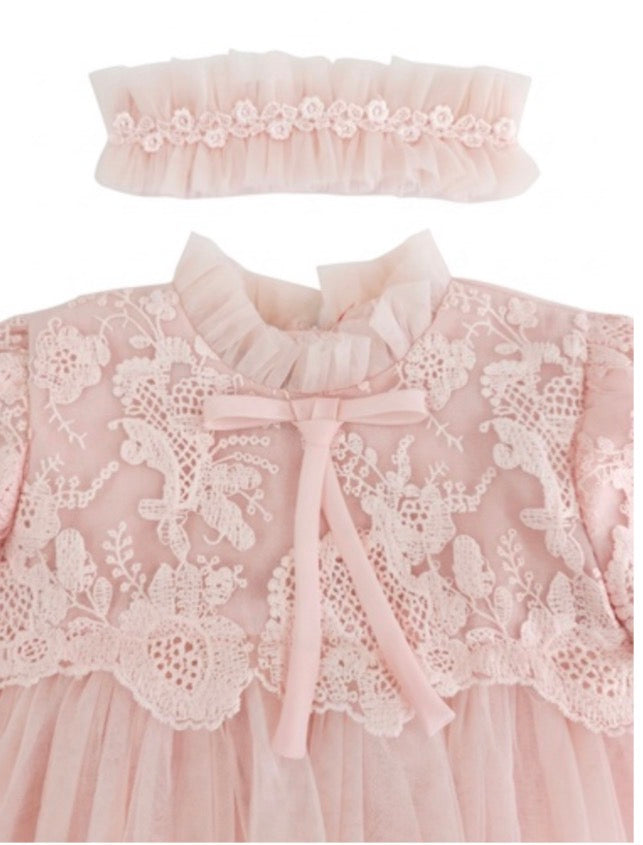 Robe en tulle avec dentelle 9-24m