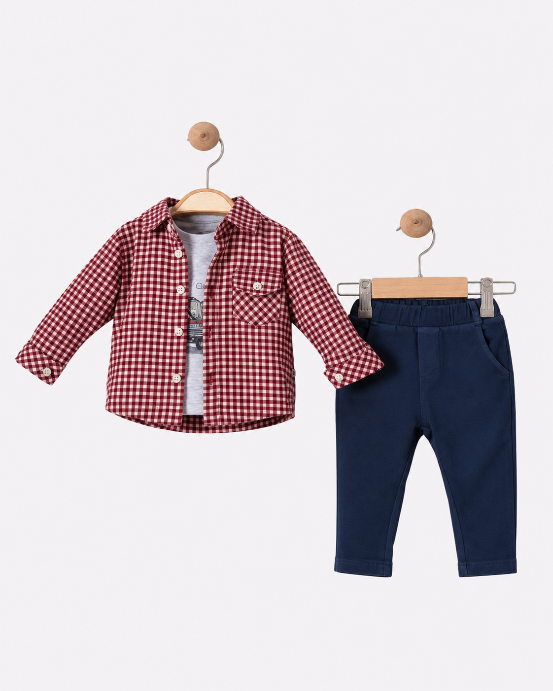 Ensemble chemise à carreaux