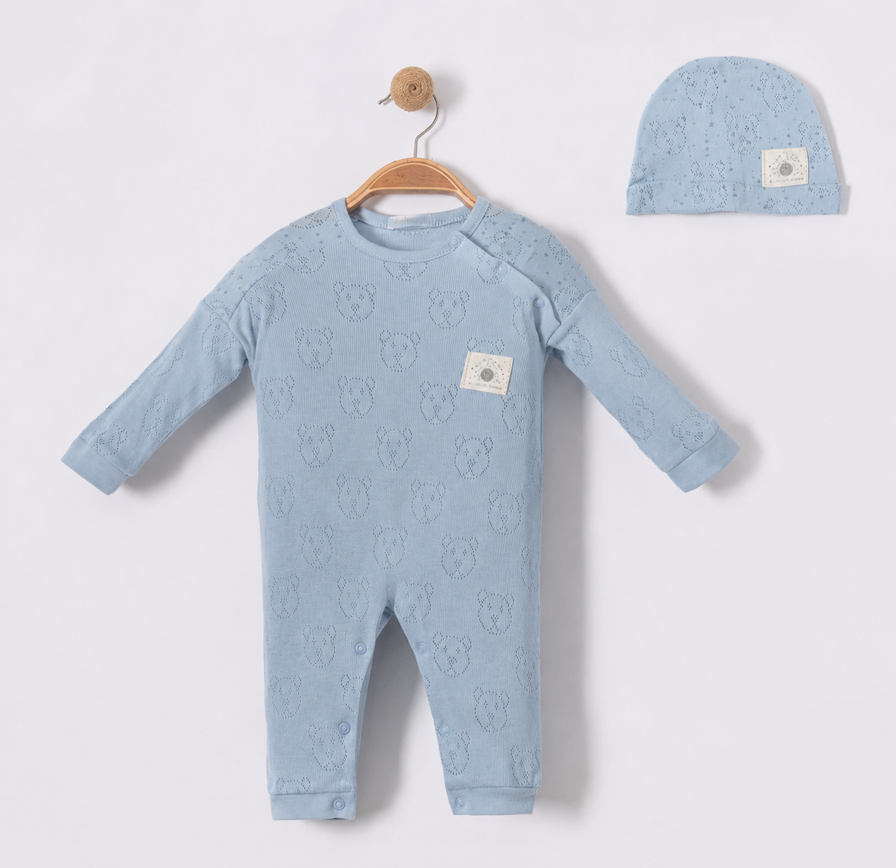 Grenouillère jacquard avec bonnet