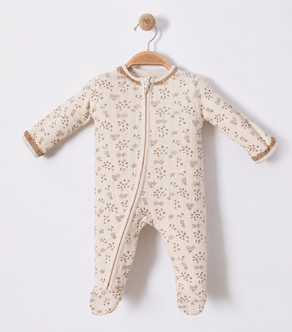 Grenouillère zippée en coton côtelé