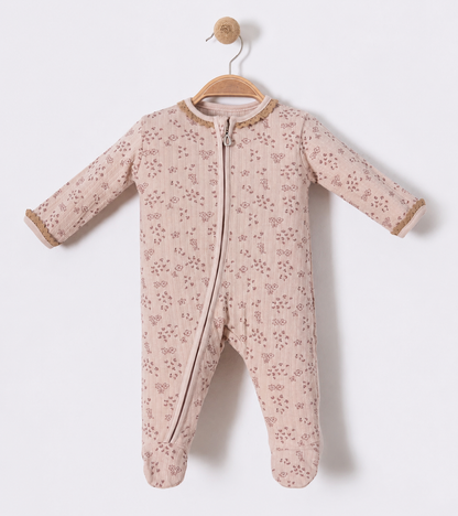 Grenouillère zippée en coton côtelé