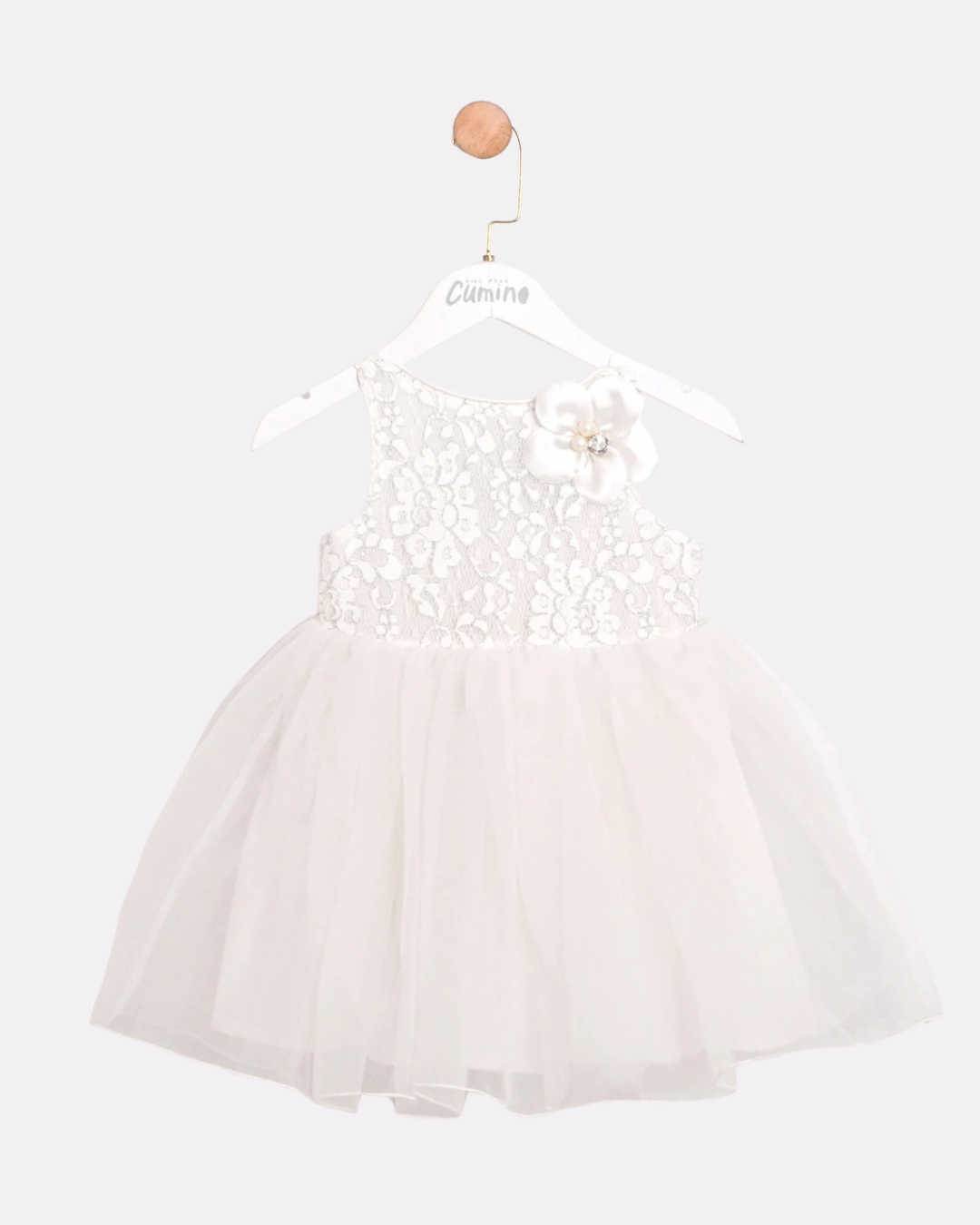 Robe tulle & dentelle avec nœud