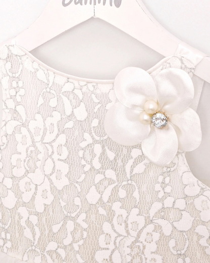 Robe tulle & dentelle avec nœud